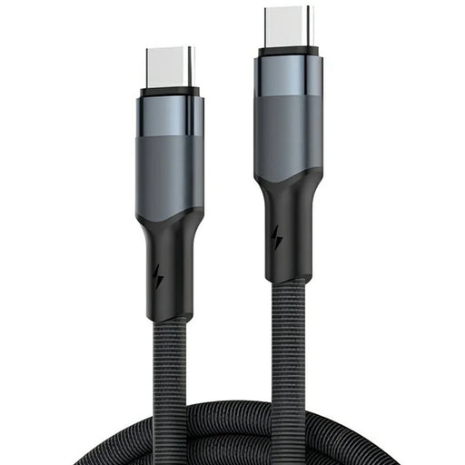 LDNIO LC352C 2m USB-C to USB-C Braided Cable 65W PD Fast Charging Data Cable with Reinforced Metal Connector for Laptop Phone - Black - 1