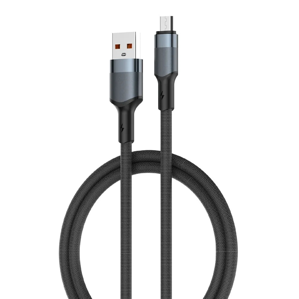 LDNIO LS351-M 1m USB-A to Micro USB Cable 50W Fast Charging Braided Date Cable for Android - Black - 1