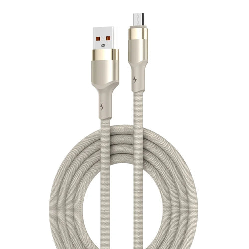 LDNIO LS352-M 1m USB-A to Micro-USB Cable 50W Fast Charging Braided Data Cable with Reinforced Metal Connector - Titanium Gold - 1