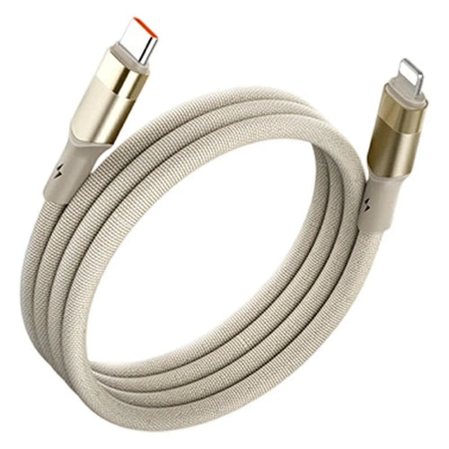 LDNIO LC351i 1m USB-C to iP (5-14) Braided Cable 30W Fast Charging Data Cable with Reinforced Metal Connector for iPhone - Titanium Gold - 1