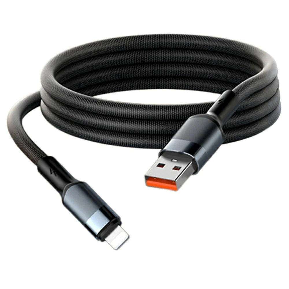 LDNIO LS351-C 1m USB-A to Type-C Cable 50W Fast Charging Reinforced Metal Connector Braided Date Cable - Black - 1
