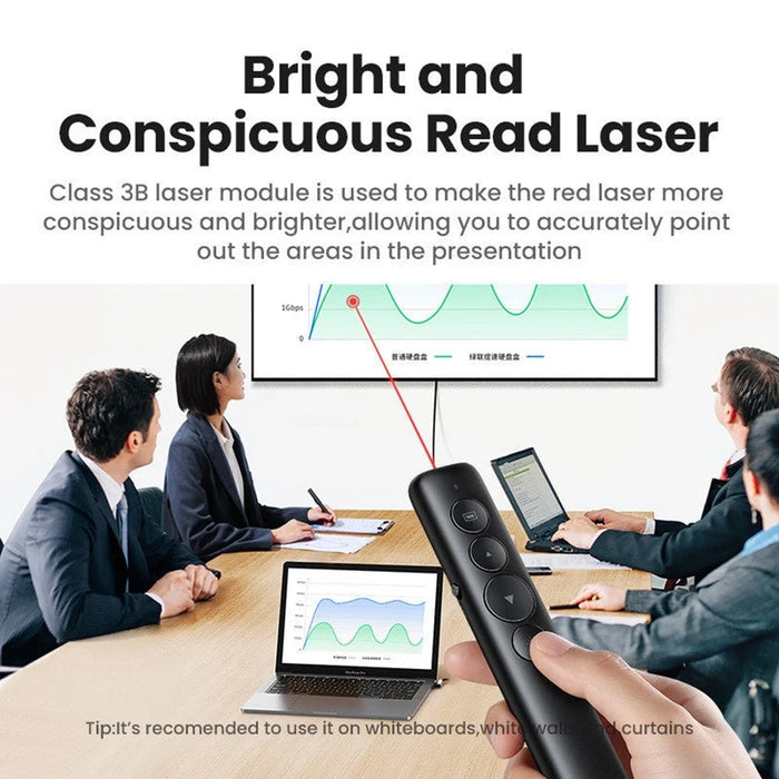 UGREEN LP479 50654 Laser Pointer PPT Presenter 100m Range 2.4GHz Wireless Remote for Presentation Teaching - Black - 4