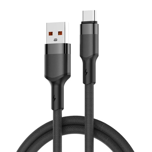 LDNIO LS351Q 1m USB-A to Type-C Braided Cable 120W Fast Charging Data Cable with Reinforced Metal Connector - Black - 1