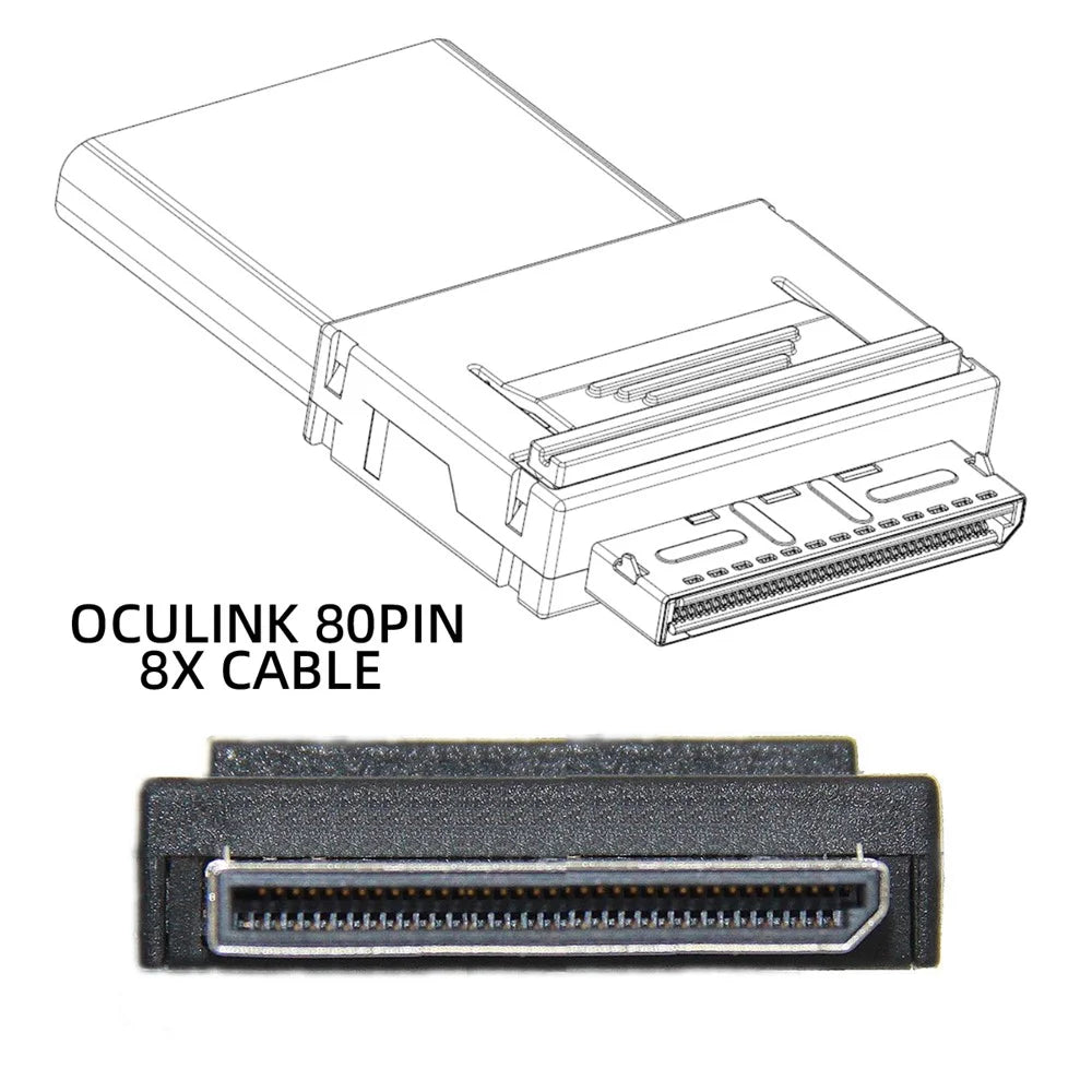 SF-049-0.5M 50cm OCuLink PCIe PCI-Express SFF-8611 8x 8-Lane to OCuLink SFF-8611 8x SSD Data Active Cable - 3