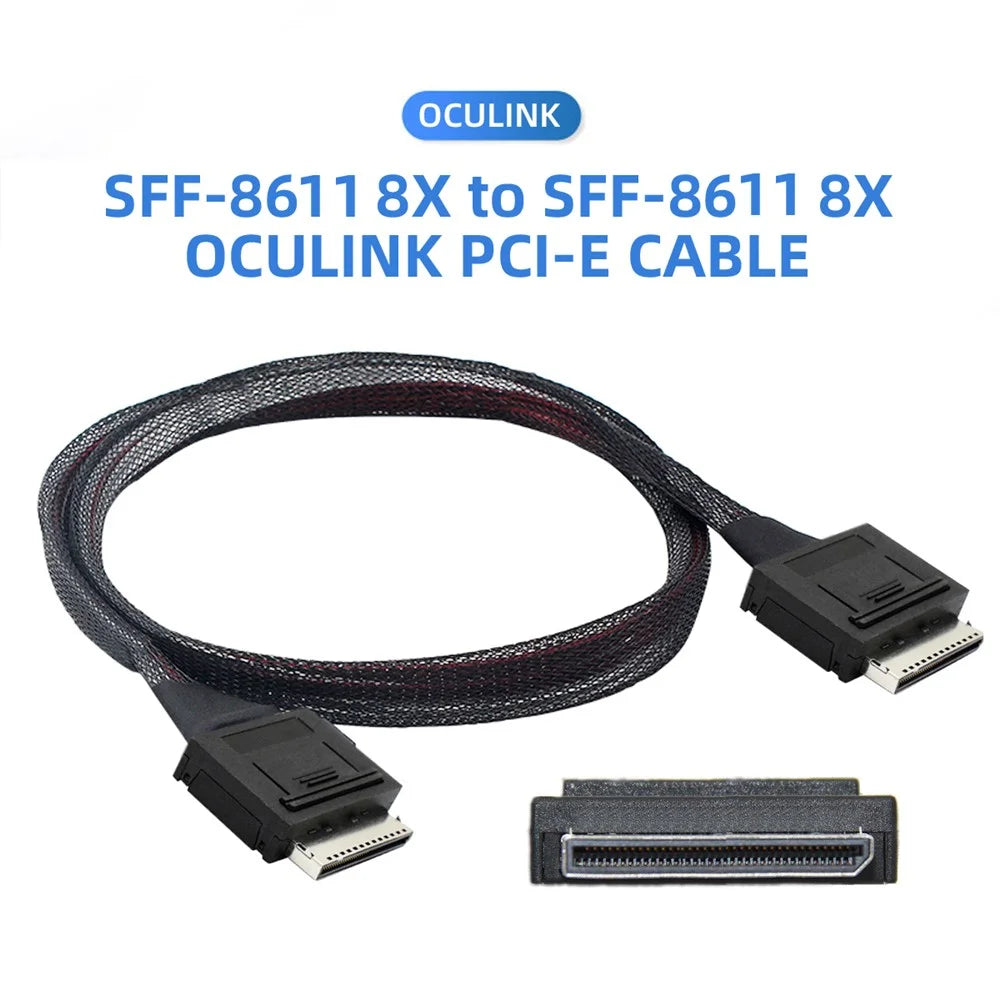 SF-049-0.5M 50cm OCuLink PCIe PCI-Express SFF-8611 8x 8-Lane to OCuLink SFF-8611 8x SSD Data Active Cable - 5