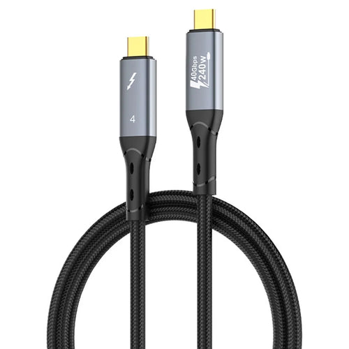 LDNIO TC10c 50cm USB4.0 Cable USB-C to USB-C 240W Fast Charging 8K Video 40Gbps Date Transfer Cable Compatible with Thunderbolt 3  /  4 - Black - 1