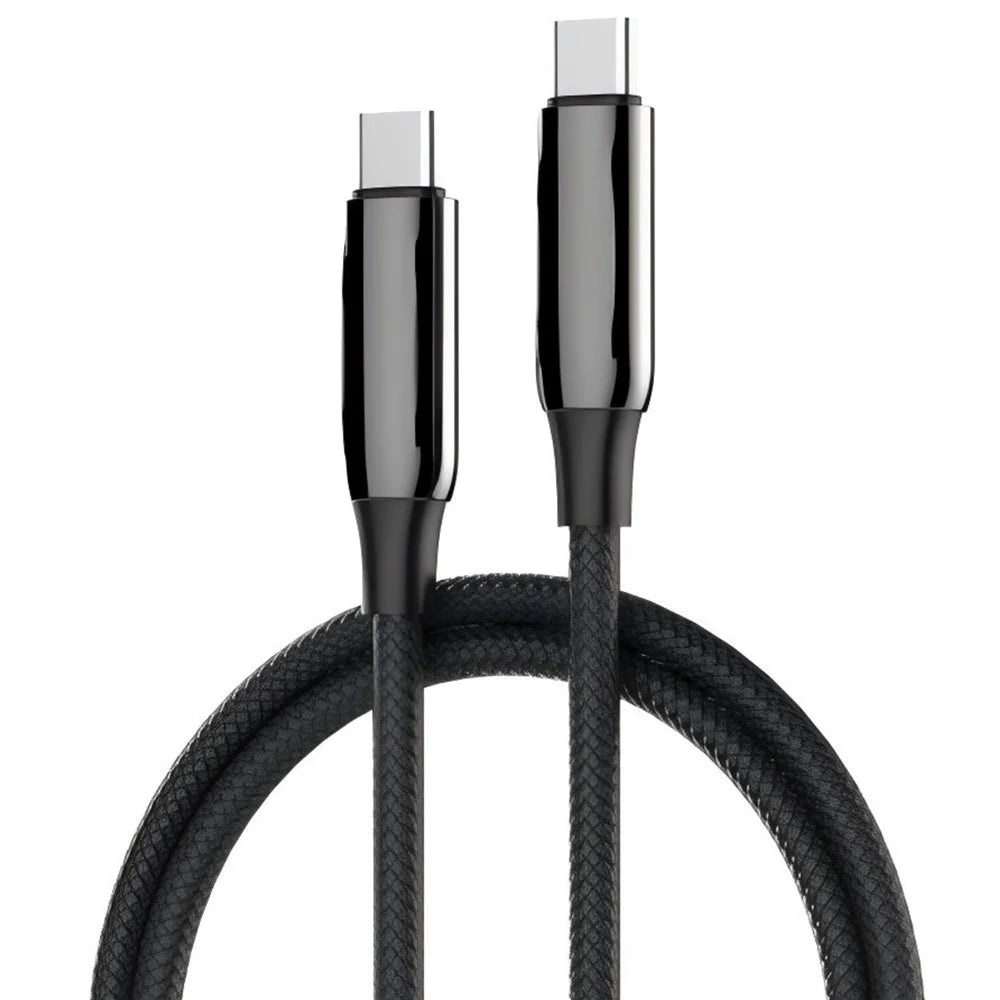 LDNIO LC921c-240W 2m USB-C to USB-C Cable 240W PD3.1 Fast Charging Braided Data Cable for Laptop Phone - Black - 1