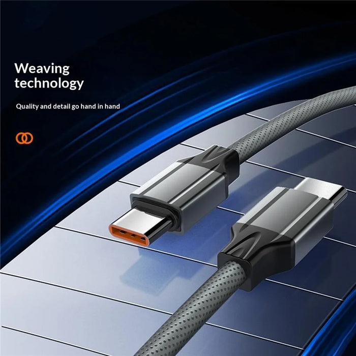 LDNIO LC441c-100W 1m USB-C to USB-C Cable 100W PD Fast Charging Braided Data Cable for Laptop Phone - Grey - 3