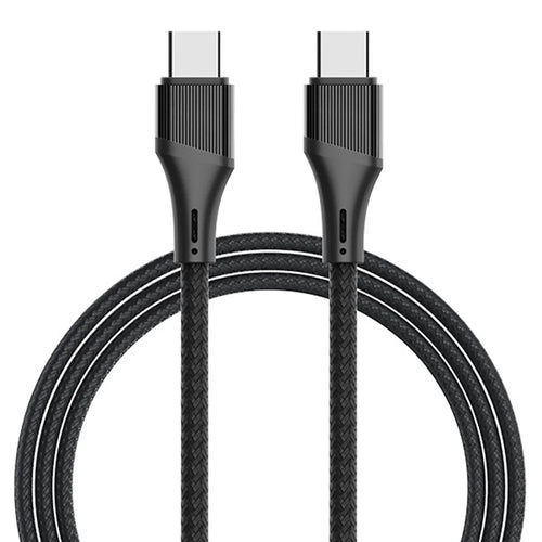 LDNIO LC631c-100W 1m USB-C to USB-C Cable 100W PD Fast Charging Braided Data Cable for Laptop Phone - Grey - Black - 1
