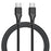 LDNIO LC631c-100W 1m USB-C to USB-C Cable 100W PD Fast Charging Braided Data Cable for Laptop Phone - Grey - Black - 1
