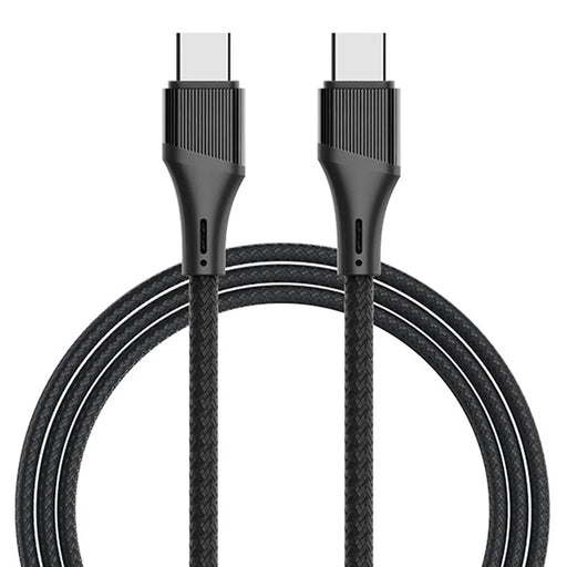 LDNIO LC631c-100W 1m USB-C to USB-C Cable 100W PD Fast Charging Braided Data Cable for Laptop Phone - Grey - Black - 1