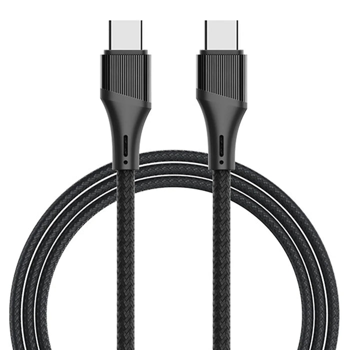 LDNIO LC631c-100W 1m USB-C to USB-C Cable 100W PD Fast Charging Braided Data Cable for Laptop Phone - Grey - Black - 1
