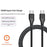LDNIO LC631c-100W 1m USB-C to USB-C Cable 100W PD Fast Charging Braided Data Cable for Laptop Phone - Grey - Black - 2