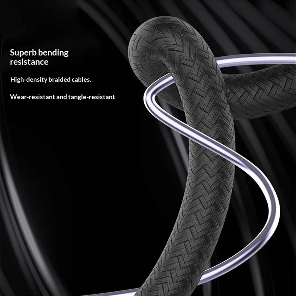 LDNIO LC631c-100W 1m USB-C to USB-C Cable 100W PD Fast Charging Braided Data Cable for Laptop Phone - Grey - Black - 4