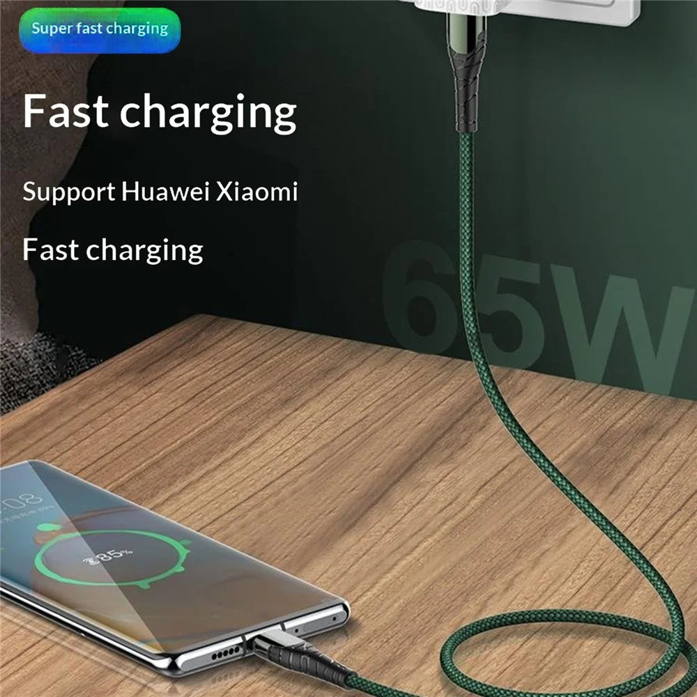 LDNIO LC101 1m USB-C to USB-C Cable 65W PD Fast Charging Braided Data Cable for Phone Tablet - Grey - 2