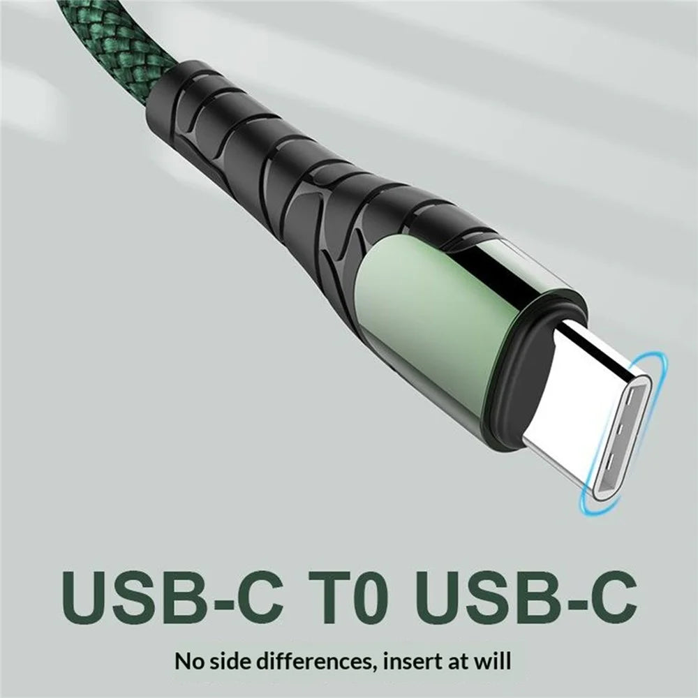 LDNIO LC101 2m USB-C to USB-C Cable 65W PD Fast Charging Braided Data Cable for Phone Tablet - Grey - 4