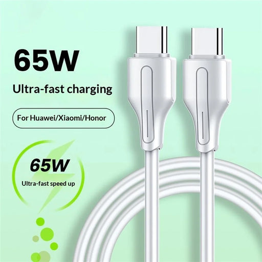 LDNIO LC121-C 1m USB-C to USB-C Cable 65W PD  /  QC Fast Charging Data Cord for Huawei Xiaomi Honor - White - 2