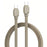 LDNIO LC122-C 1m USB-C to USB-C Cable PD 65W Fast Charging Braided Data Cord for Laptop Tablet Phone - Titanium Gold - 1