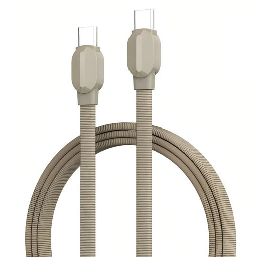 LDNIO LC212C 2m USB-C to USB-C Cable PD 65W Fast Charging Braided Data Cable for Laptop Tablet Phone - Titanium Gold - 1
