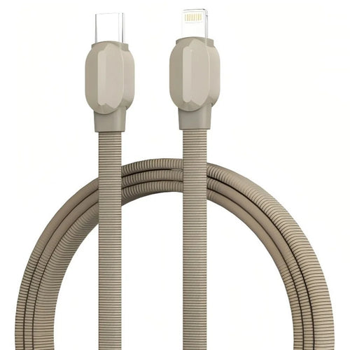 LDNIO LC212i 2m USB-C to iP (5-14) Cable PD 30W Fast Charging Briaded Data Cord for iPhone 8-14 iPad - Titanium Gold - 1