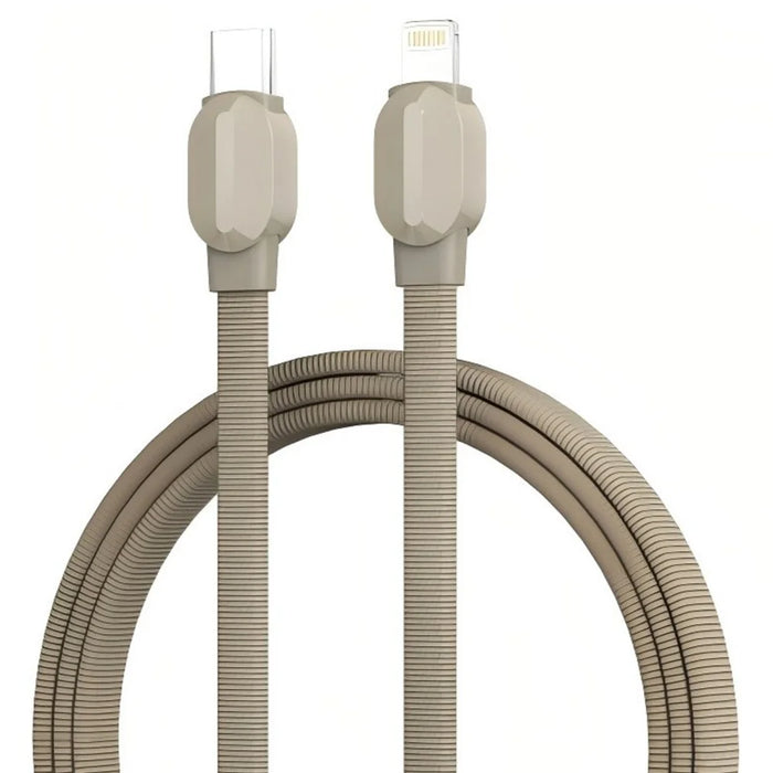 LDNIO LC212i 2m USB-C to iP (5-14) Cable PD 30W Fast Charging Briaded Data Cord for iPhone 8-14 iPad - Titanium Gold - 1