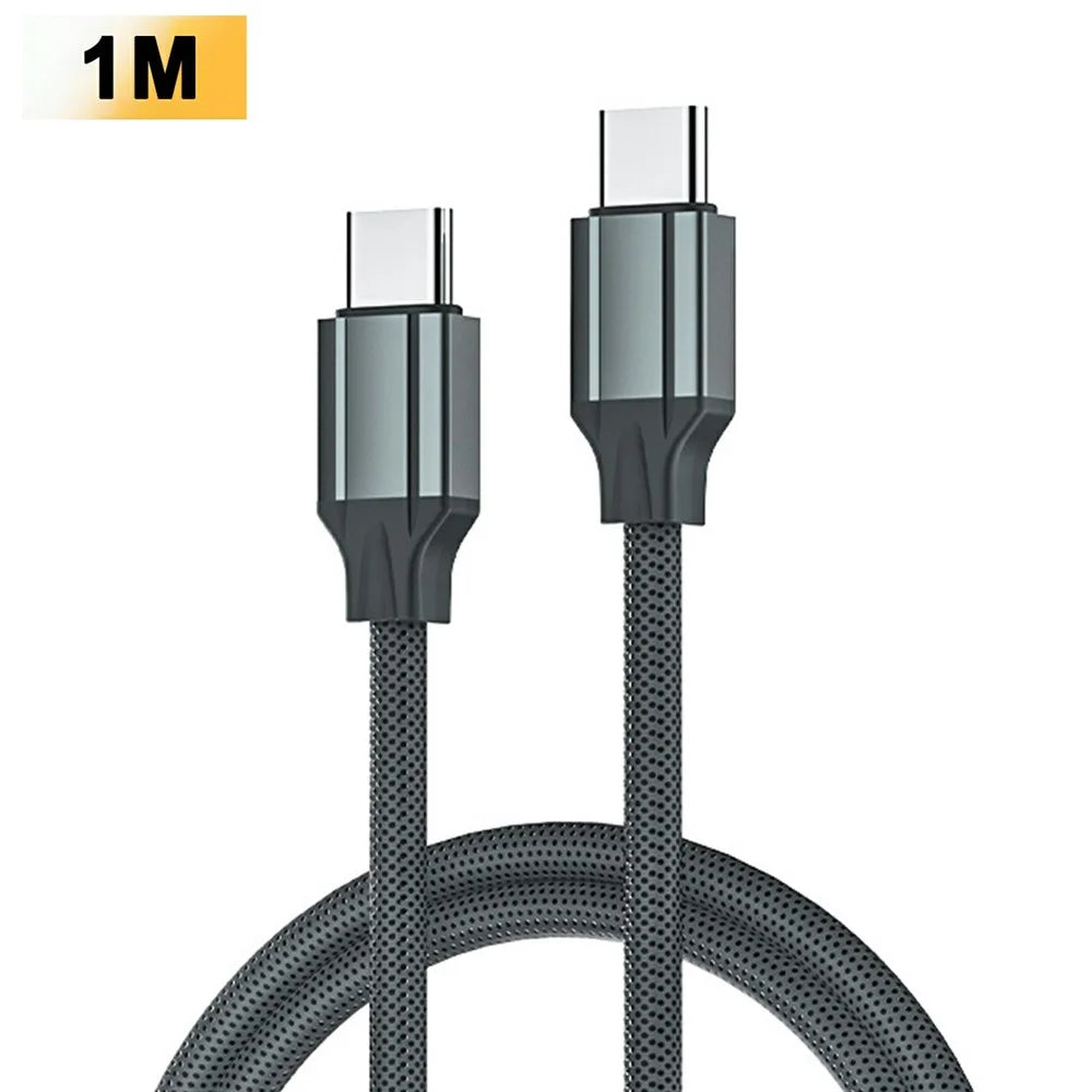 LDNIO LC441C 1m USB-C to USB-C Cable 65W PD Fast Charging Braided Data Cable for iPhone 15 Series - Grey - 1