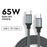 LDNIO LC441C 1m USB-C to USB-C Cable 65W PD Fast Charging Braided Data Cable for iPhone 15 Series - Grey - 2