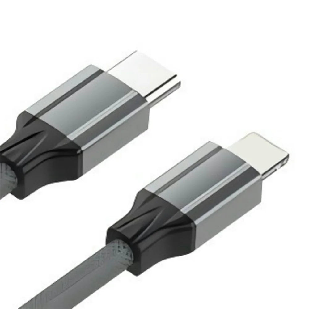 LDNIO LC442i 2m Type-C to Lightning Cable 30W PD Fast Charging Braided Data Cable for iPhone iPad - Grey - 2
