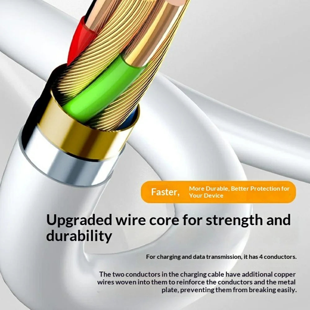 LDNIO LC602C 2m 100W Super Fast Charging Cable Type-C to Type-C Braided Data Cable for Phones Laptops - Orange - 3