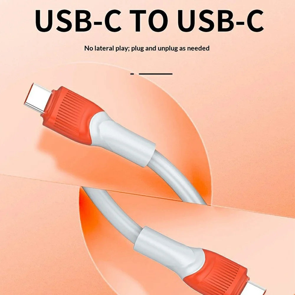 LDNIO LC602C 2m 100W Super Fast Charging Cable Type-C to Type-C Braided Data Cable for Phones Laptops - Orange - 6