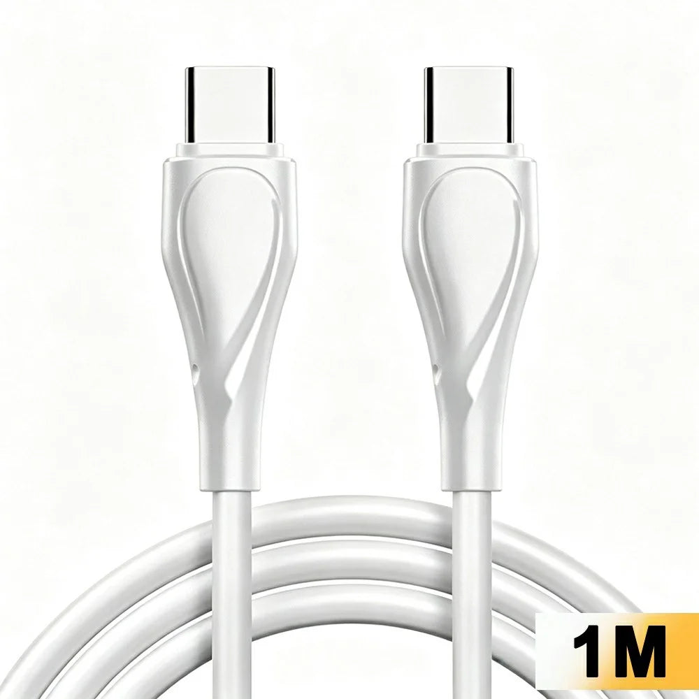 LDNIO LC611C 1m 65W PD Fast Charging Cable USB-C to USB-C Data Sync Cable for Phone Tablet - White - 1