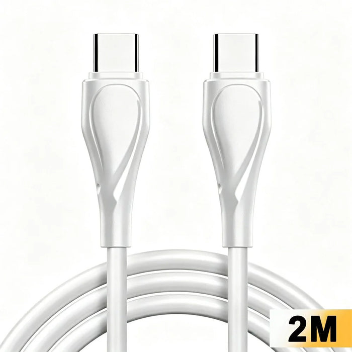 LDNIO LC612C 2m 65W PD Fast Charging Cable USB-C to USB-C Data Sync Cable for Phone Tablet - White - 1