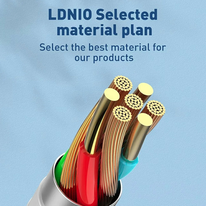 LDNIO LC612C 2m 65W PD Fast Charging Cable USB-C to USB-C Data Sync Cable for Phone Tablet - White - 6