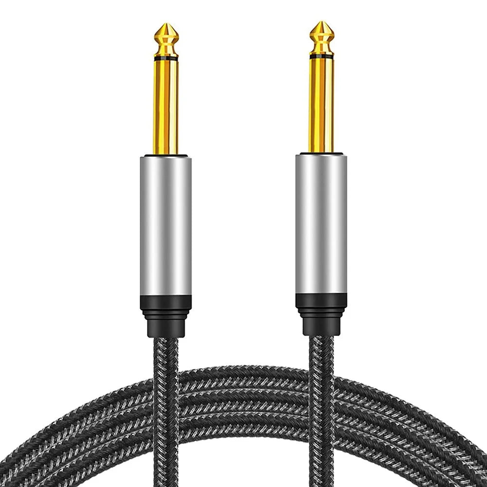 1.8m Nylon Braided 6.35mm Instrument Cable 6.35mm Male to Male Mono Audio Cable 1 / 4" TS Cable with Zinc Alloy Housing - 6