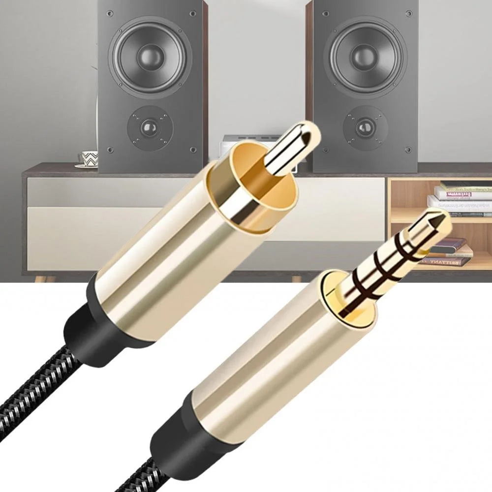 1.5m Coaxial 3.5mm AUX to RCA Cable Adapter Braided RCA Audio Line for TCL Xiaomi Mi TV 1 / 2 Speaker - 6