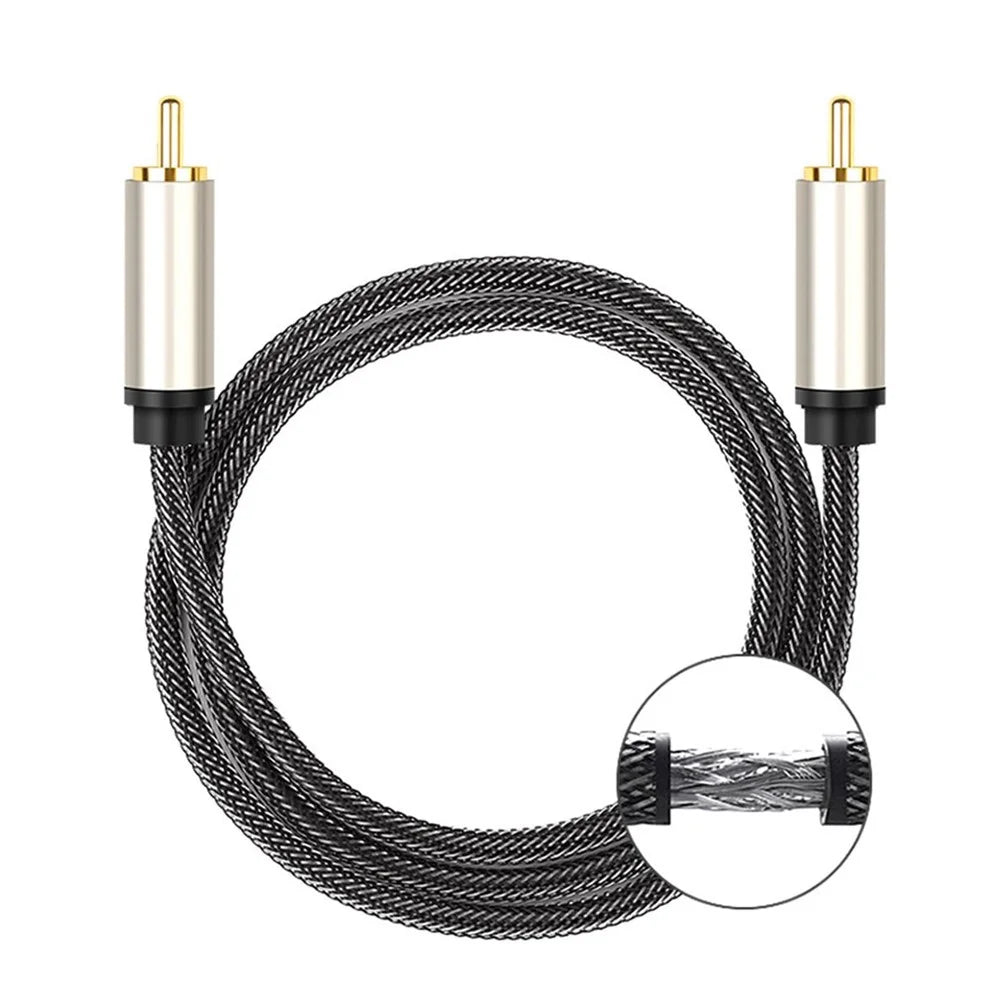 1m Coaxial RCA Male to Male Connection Cord S / PDIF Digital Audio Cable Stereo AUX Cable for DVD, Sound Amplifier, Speaker - 3