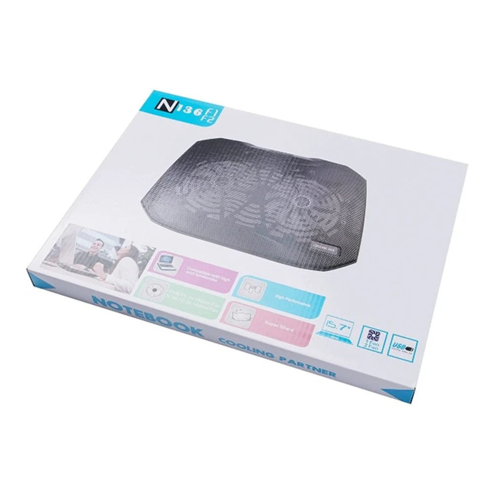 N136 Notebook Router Heat Dissipation Stand Desktop Laptop Cooling Pad Dual Fan Cooler - 7
