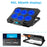 X6A 7-Gear Height Laptop Cooling Pad 6-Fan Radiator Notebook Cooler Stand with Display Screen - Blue Light - 2
