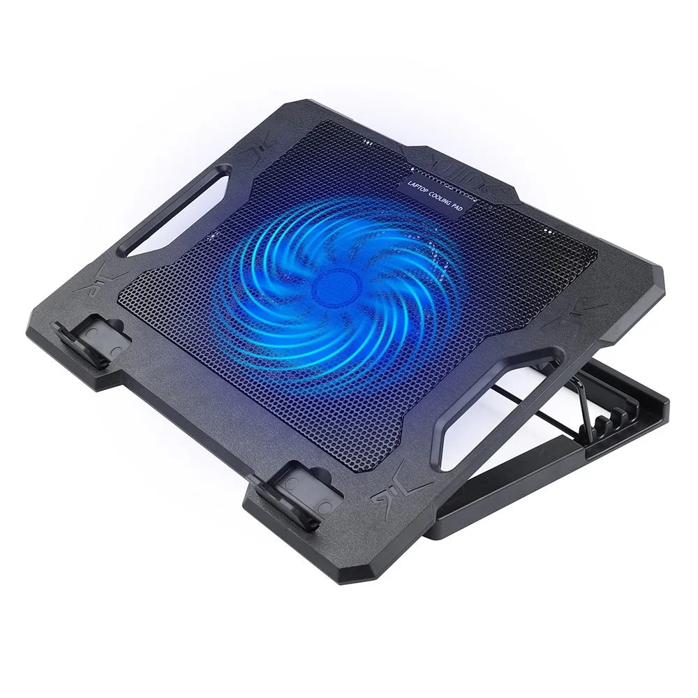 S100 Height Adjustable Notebook Gaming Fan Cooler Desktop Laptop Stand Cooling Pad - Blue Light - 1