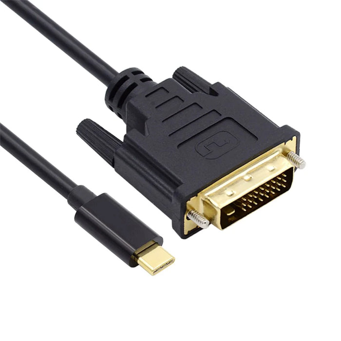 1.8m USB 3.1 Type C USB-C Source to DVI 1080P Displays Male Monitor Cable for Laptop - 1