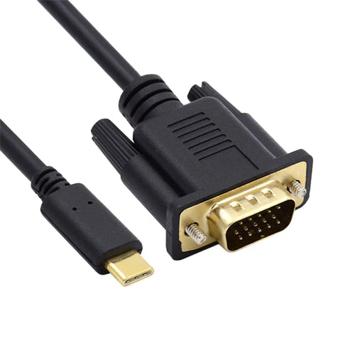 UC-018-VGA USB 3.1 Type C  to VGA RGB 1080P HD Display Monitor Cable Adapter Line for Laptop, 1.8m - 1