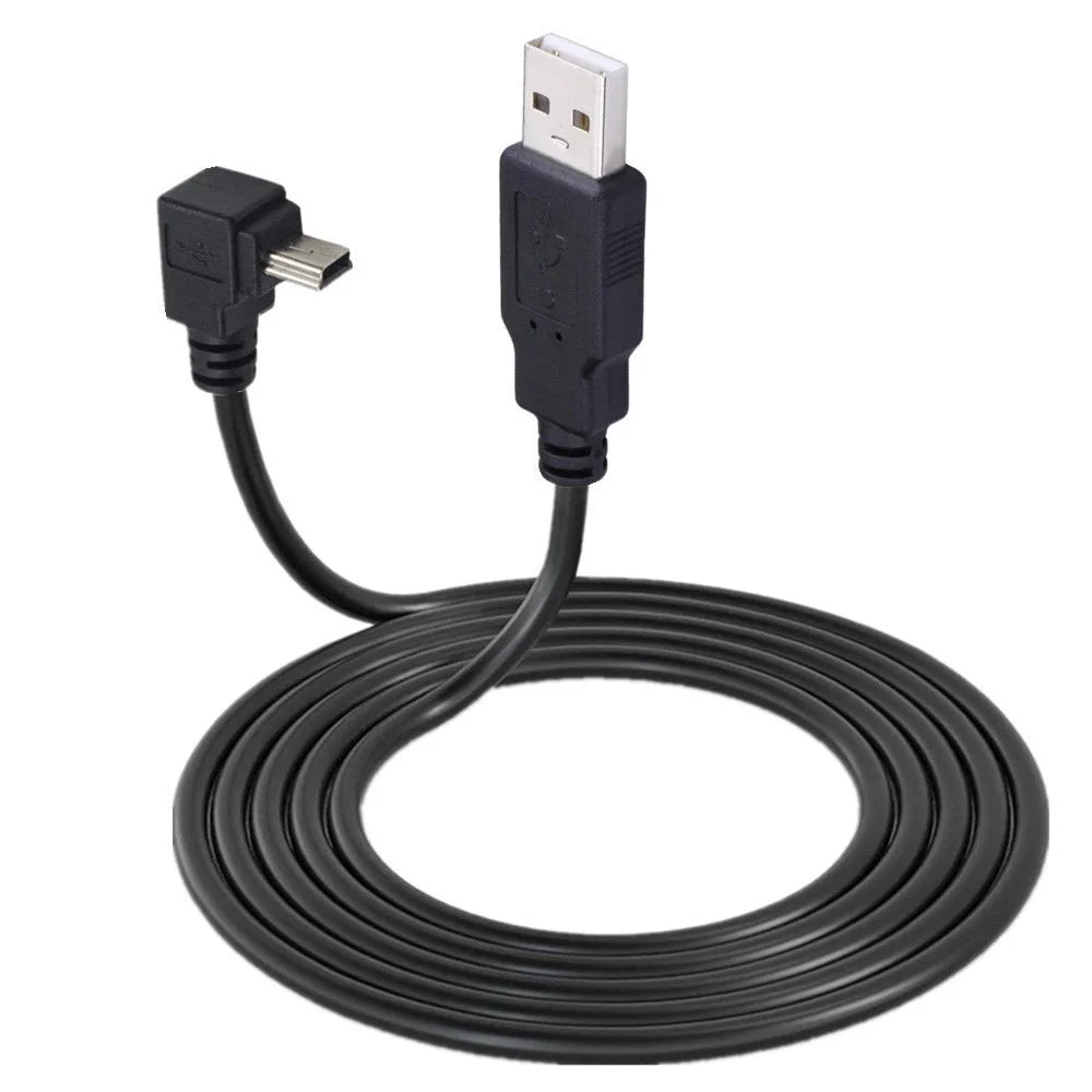 JUNSUNMAY 1.5m USB A 2.0 to Mini B 5 Pin Adapter Cable for Hard Drive / Digital Camera / Phone - Up Elbow - 1
