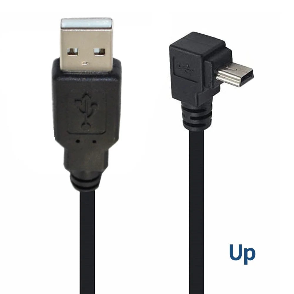 JUNSUNMAY 1.5m USB A 2.0 to Mini B 5 Pin Adapter Cable for Hard Drive / Digital Camera / Phone - Up Elbow - 2