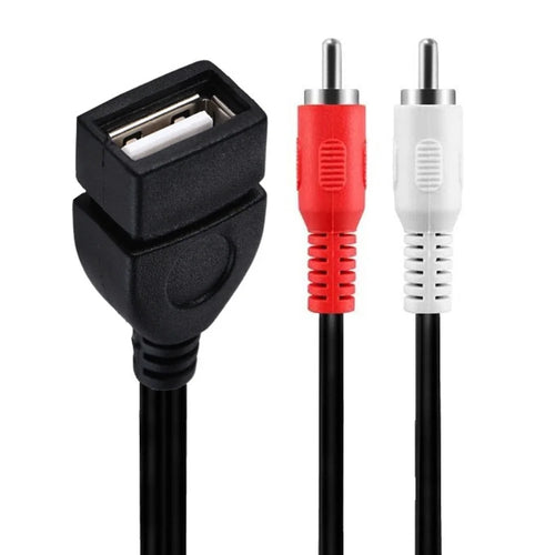 JUNSUNMAY 0.2m USB 2.0 Female to 2 RCA Male Video AV Converter Camcorder Audio Splitter Cable - 1