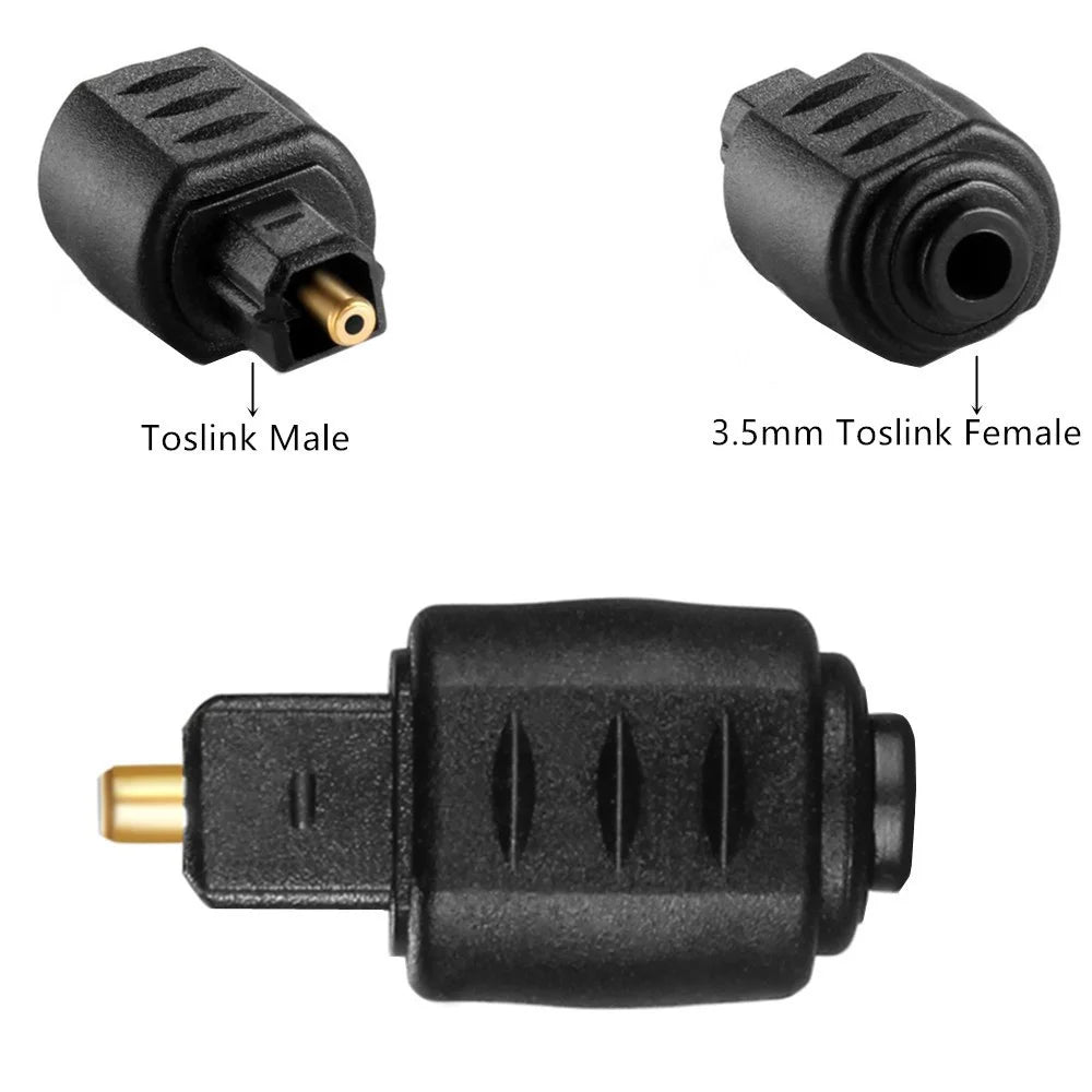 JUNSUNMAY Optical 3.5mm Female Jack Plug to Digital Toslink Male Audio Adapter Mini Connector - 3