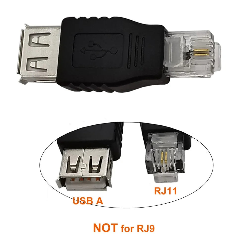 JUNSUNMAY USB A Female to RJ11 6P2C Adapter Mini Converter (NOT for RJ9 Handset Port) - 3