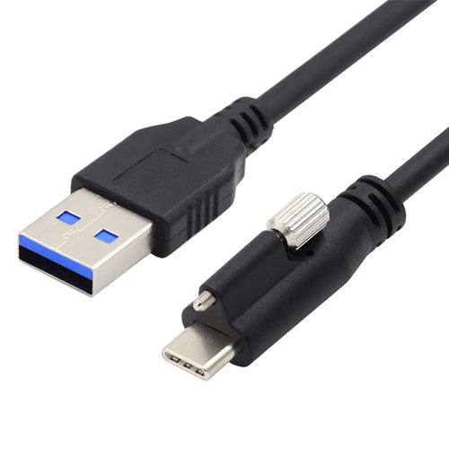 UC-045-2.0M 2m USB-A 3.0 Male to Type-C 3.1 Single Screw Locking Cable Data Cord (without Chip, M2 Screw) - 1