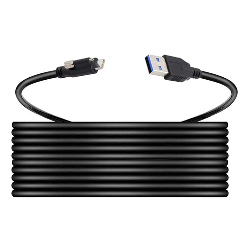 UC-045-4.9M 4.9m USB-A 3.0 Male to Type-C 3.1 Single Screw Locking Data Cable for Camera (without Chip, M2 Screw) - 1