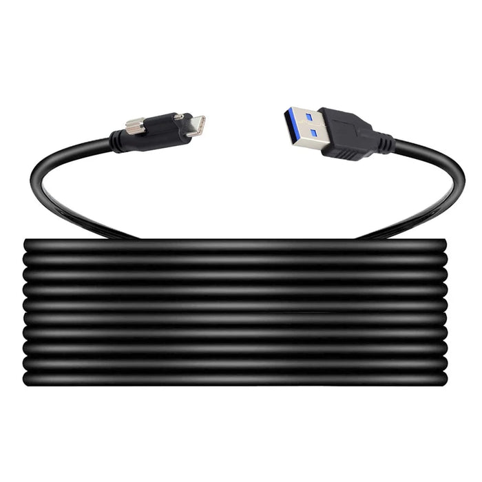 UC-045-4.9M 4.9m USB-A 3.0 Male to Type-C 3.1 Single Screw Locking Data Cable for Camera (without Chip, M2 Screw) - 1