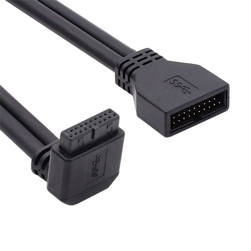 U3-082-UP USB 3.0 20Pin Male to Female Wire Angled 5Gbps Motherboard Mainboard Connection Cable - 1